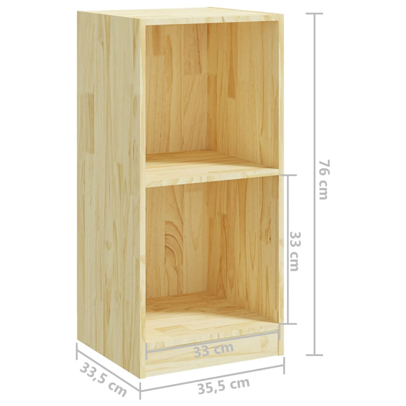 vidaXL Side Cabinet Grey 35.5x33.5x76 cm Solid Pinewood