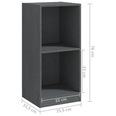 vidaXL Side Cabinet Grey 35.5x33.5x76 cm Solid Pinewood