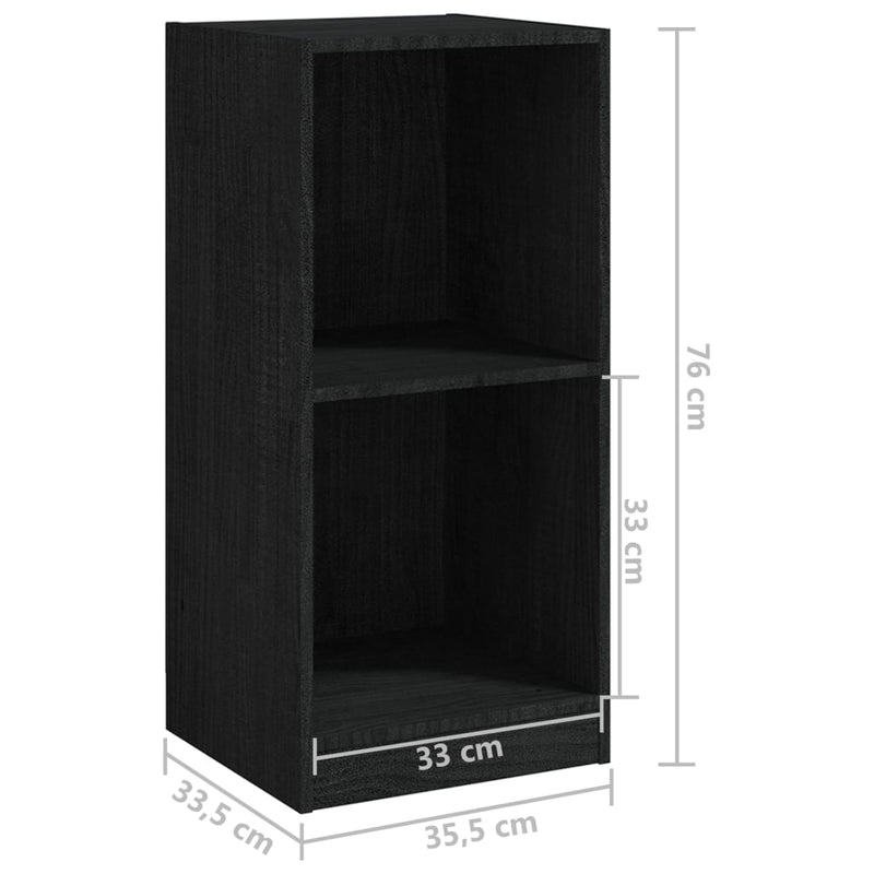 vidaXL Side Cabinet Grey 35.5x33.5x76 cm Solid Pinewood