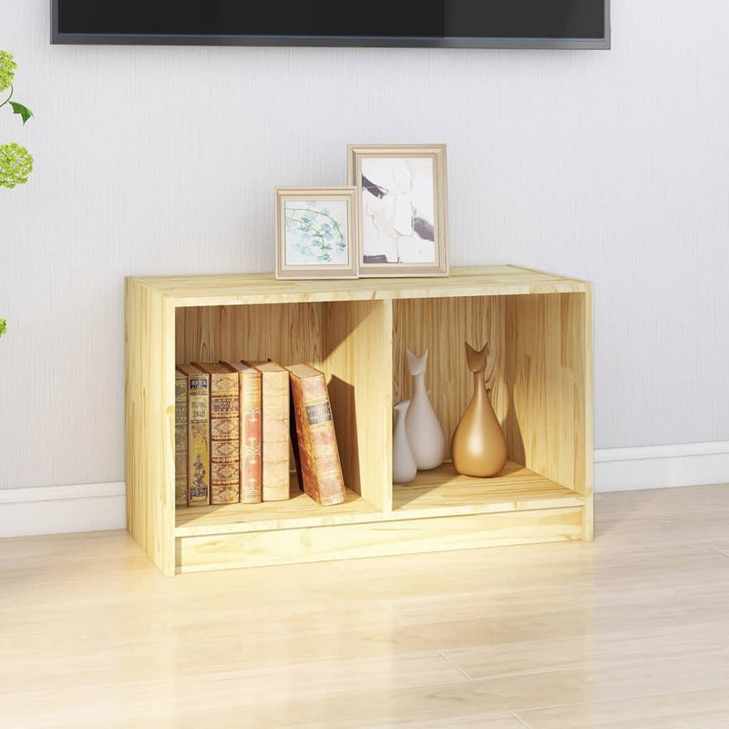 vidaXL TV Cabinet Black 70x33x42 cm Solid Pinewood