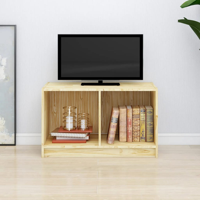 vidaXL TV Cabinet Black 70x33x42 cm Solid Pinewood