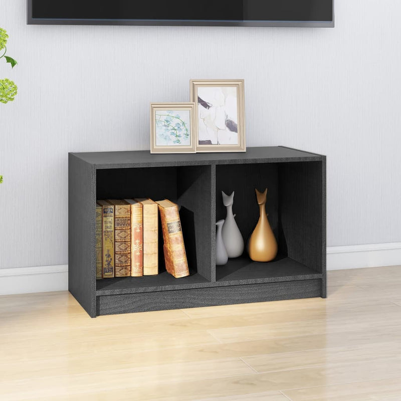 vidaXL TV Cabinet Black 70x33x42 cm Solid Pinewood