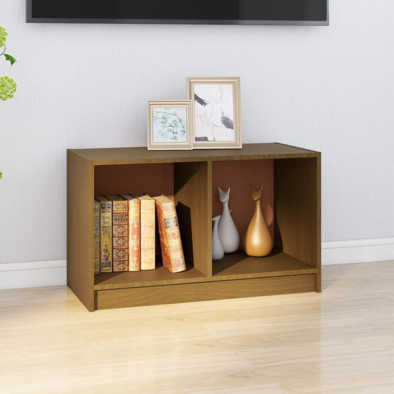 vidaXL TV Cabinet Black 70x33x42 cm Solid Pinewood