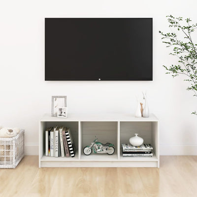 vidaXL TV Cabinet Black 104x33x41 cm Solid Pinewood