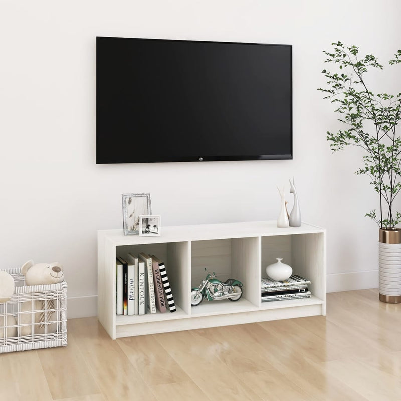 vidaXL TV Cabinet Black 104x33x41 cm Solid Pinewood