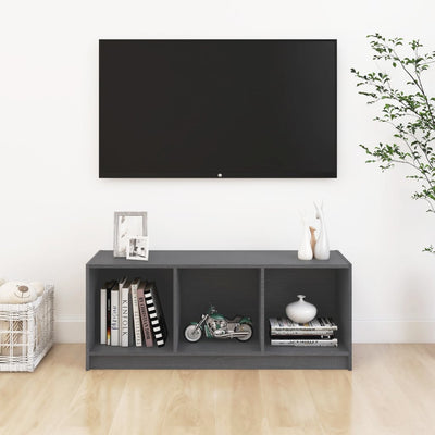 vidaXL TV Cabinet Black 104x33x41 cm Solid Pinewood