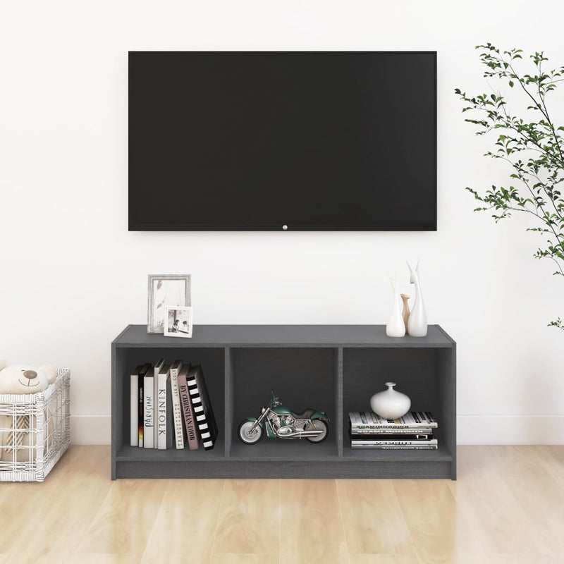 vidaXL TV Cabinet Black 104x33x41 cm Solid Pinewood