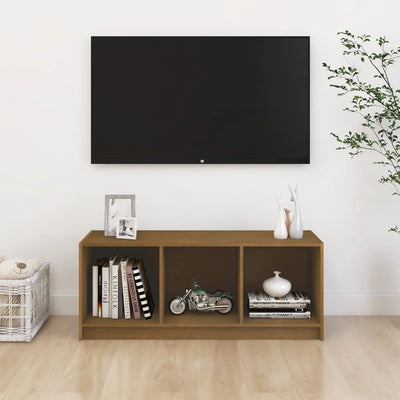 vidaXL TV Cabinet Black 104x33x41 cm Solid Pinewood