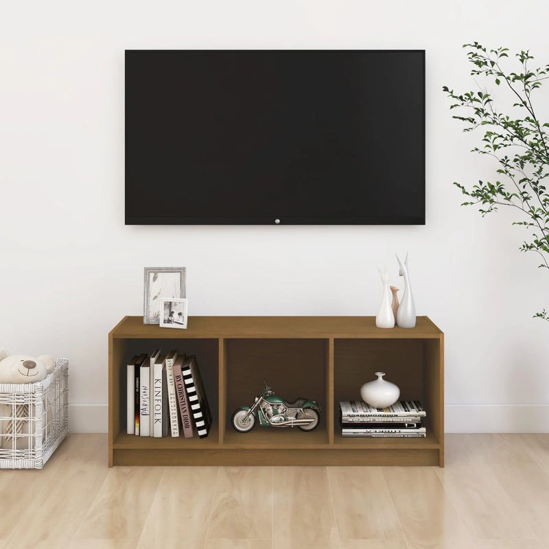 vidaXL TV Cabinet Black 104x33x41 cm Solid Pinewood