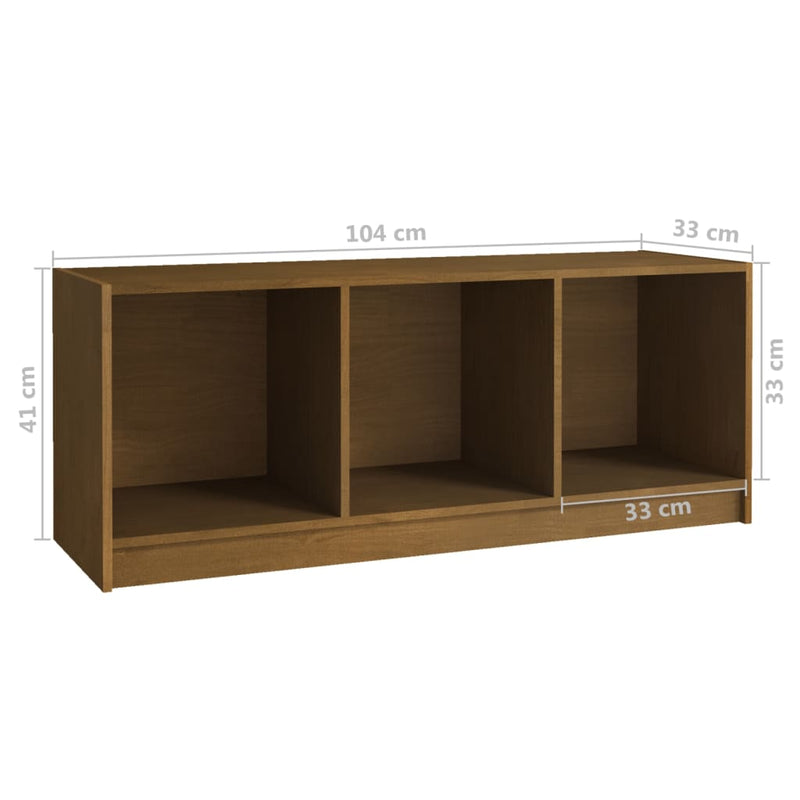 vidaXL TV Cabinet Black 104x33x41 cm Solid Pinewood