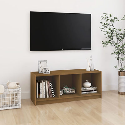 vidaXL TV Cabinet Black 104x33x41 cm Solid Pinewood