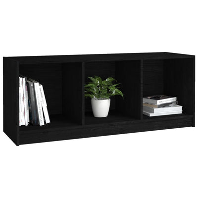 vidaXL TV Cabinet Black 104x33x41 cm Solid Pinewood