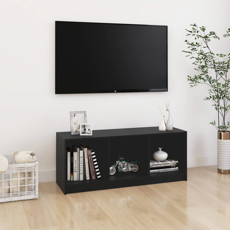 vidaXL TV Cabinet Black 104x33x41 cm Solid Pinewood