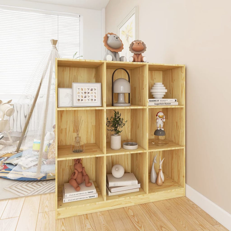 vidaXL Book Cabinet/Room Divider Black 104x33.5x110 cm Solid Pinewood