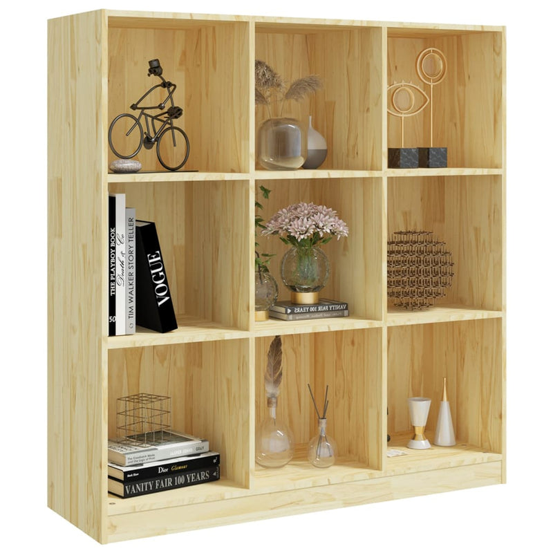 vidaXL Book Cabinet/Room Divider Black 104x33.5x110 cm Solid Pinewood