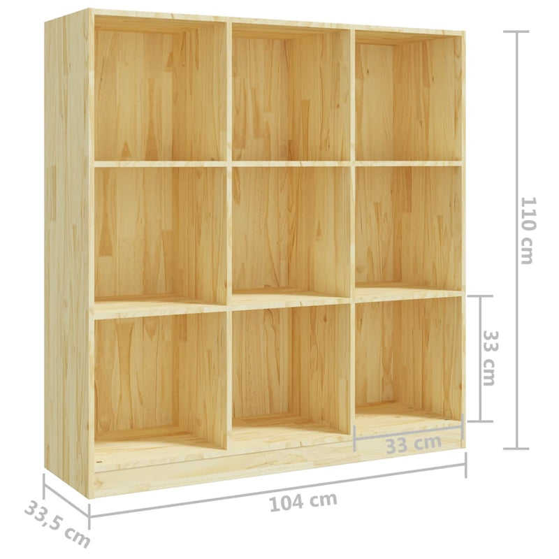 vidaXL Book Cabinet/Room Divider Black 104x33.5x110 cm Solid Pinewood