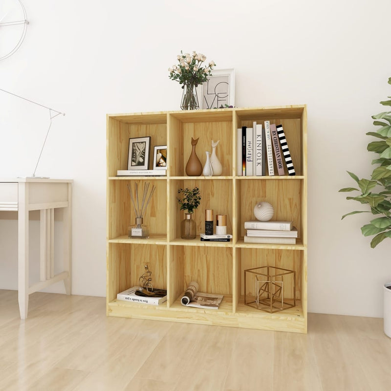 vidaXL Book Cabinet/Room Divider Black 104x33.5x110 cm Solid Pinewood