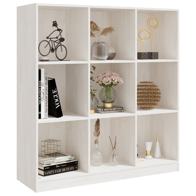 vidaXL Book Cabinet/Room Divider Black 104x33.5x110 cm Solid Pinewood