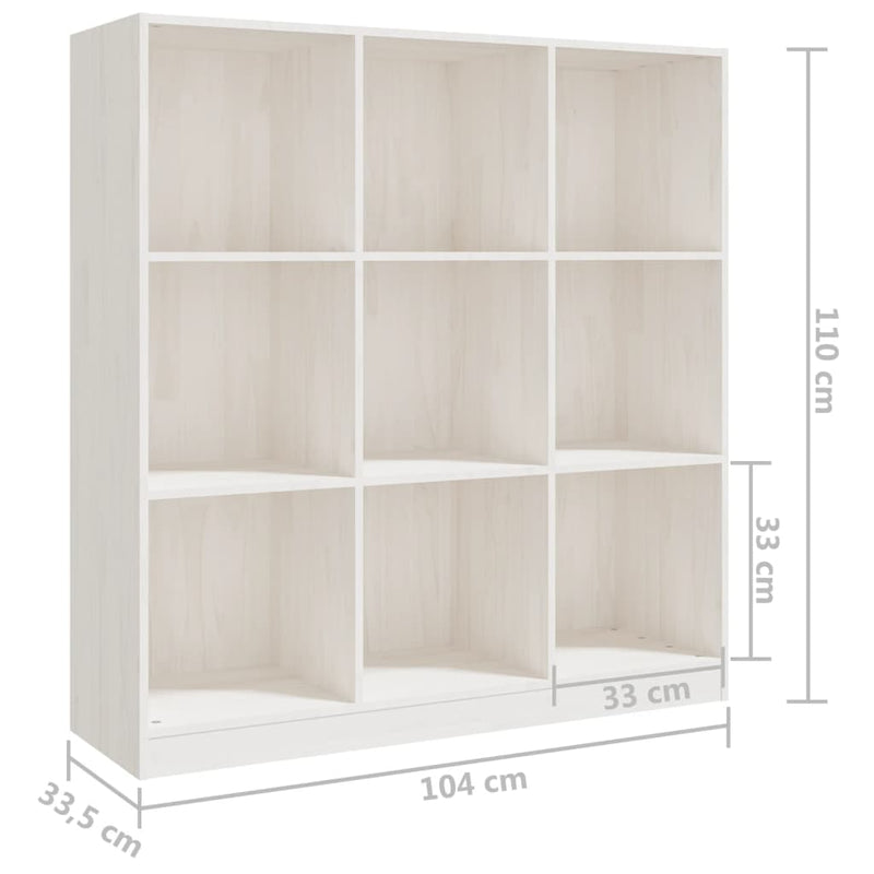 vidaXL Book Cabinet/Room Divider Black 104x33.5x110 cm Solid Pinewood