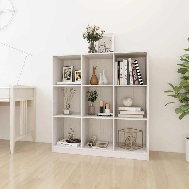 vidaXL Book Cabinet/Room Divider Black 104x33.5x110 cm Solid Pinewood