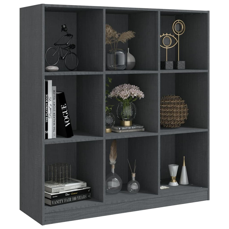 vidaXL Book Cabinet/Room Divider Black 104x33.5x110 cm Solid Pinewood
