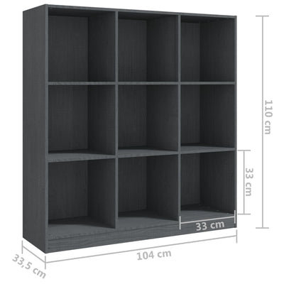 vidaXL Book Cabinet/Room Divider Black 104x33.5x110 cm Solid Pinewood