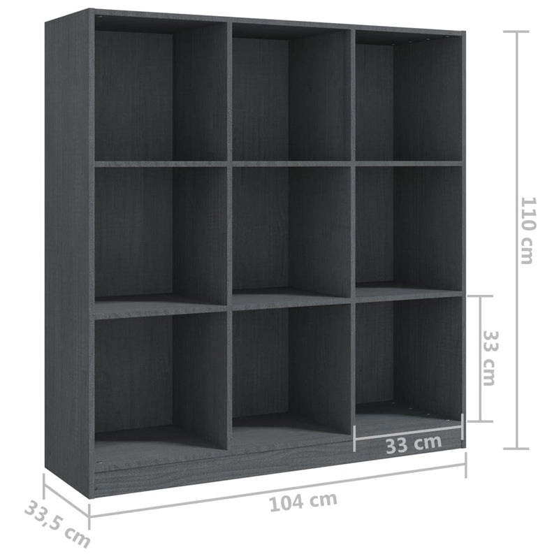 vidaXL Book Cabinet/Room Divider Black 104x33.5x110 cm Solid Pinewood