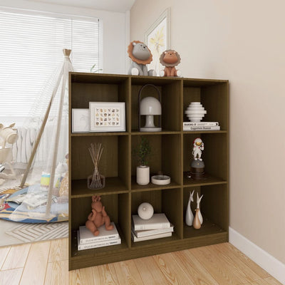 vidaXL Book Cabinet/Room Divider Black 104x33.5x110 cm Solid Pinewood