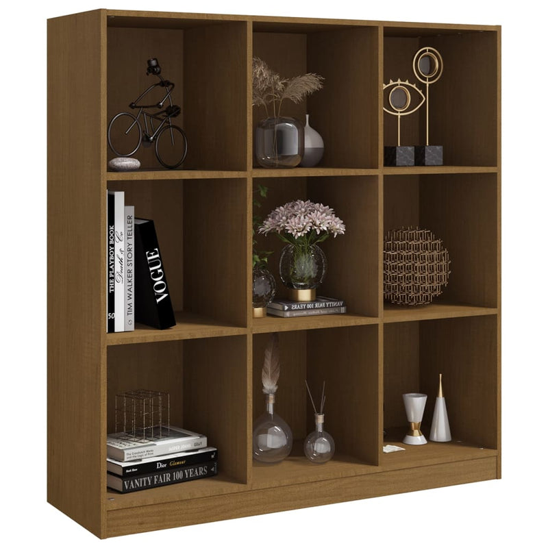 vidaXL Book Cabinet/Room Divider Black 104x33.5x110 cm Solid Pinewood