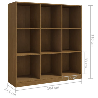 vidaXL Book Cabinet/Room Divider Black 104x33.5x110 cm Solid Pinewood