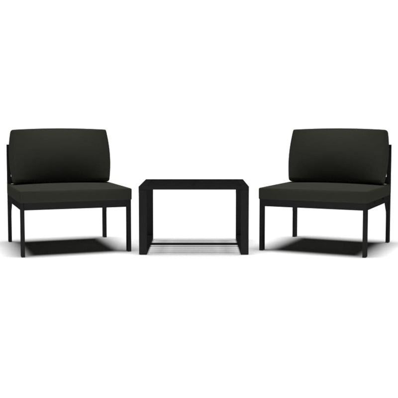 vidaXL 3 Piece Garden Sofa Set with Cushions Aluminium Anthracite