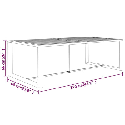 vidaXL Outdoor Dining Table Anthracite 120x60x66 cm Aluminium