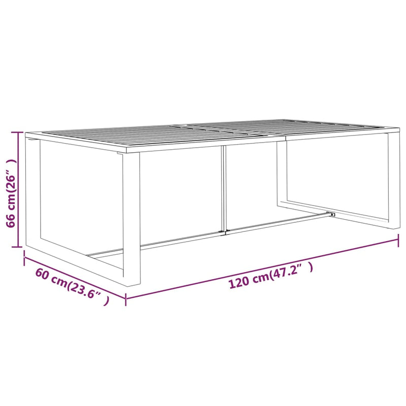 vidaXL Outdoor Dining Table Anthracite 120x60x66 cm Aluminium