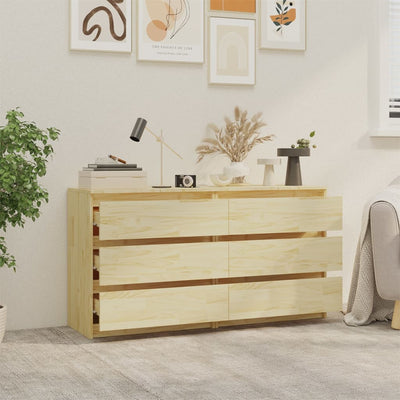 vidaXL Bedside Cabinets 2 pcs White 60x36x64 cm Solid Pinewood