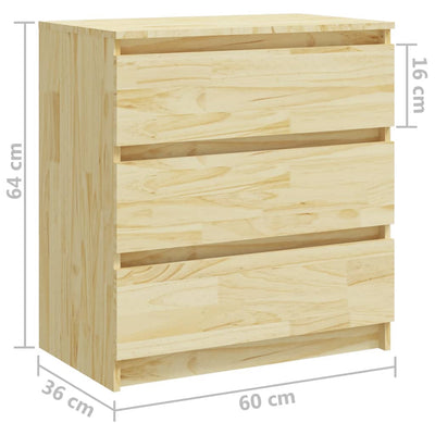 vidaXL Bedside Cabinets 2 pcs White 60x36x64 cm Solid Pinewood