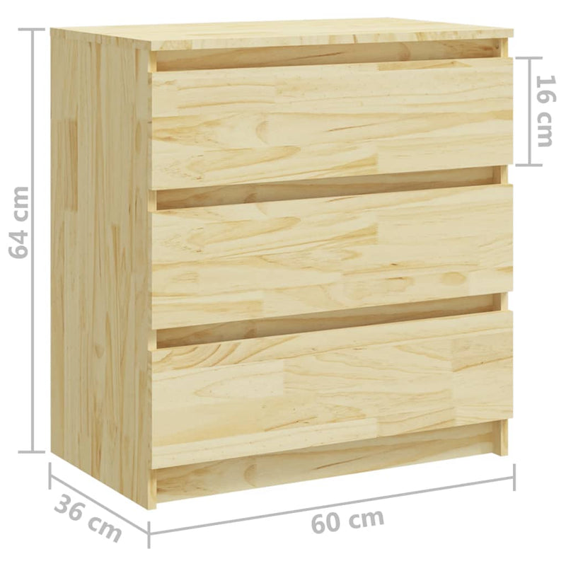 vidaXL Bedside Cabinets 2 pcs White 60x36x64 cm Solid Pinewood