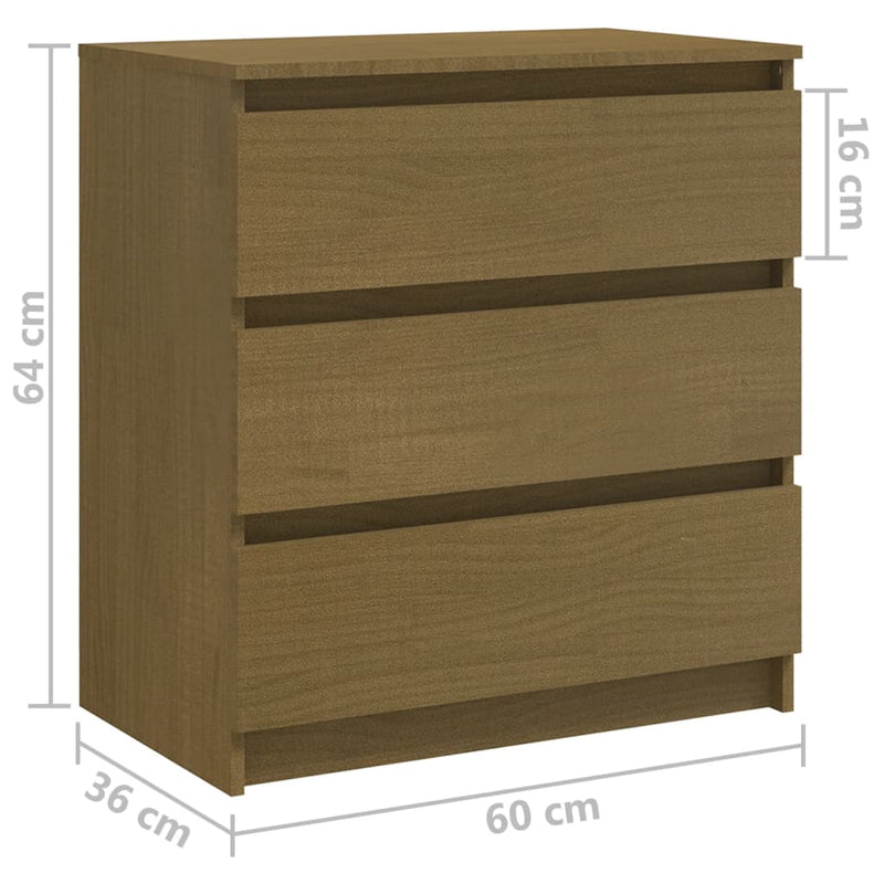 vidaXL Bedside Cabinets 2 pcs White 60x36x64 cm Solid Pinewood