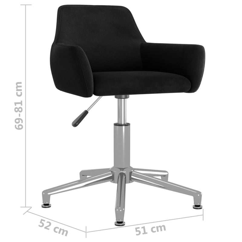 vidaXL Swivel Office Chair Black Velvet