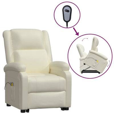 vidaXL Stand up Massage Chair Brown Faux Leather