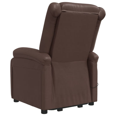 vidaXL Stand up Massage Chair Brown Faux Leather