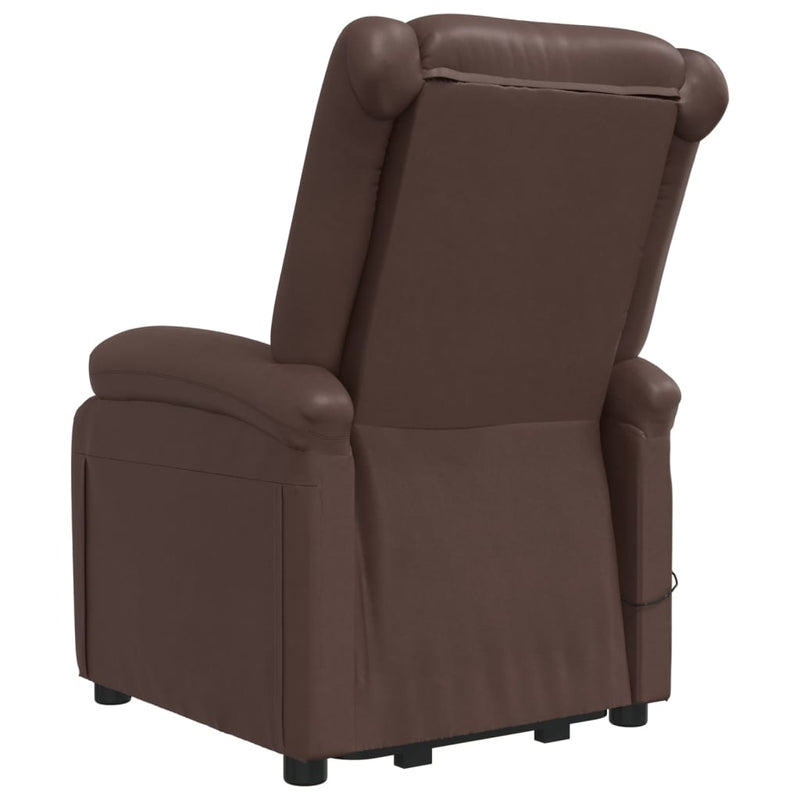 vidaXL Stand up Massage Chair Brown Faux Leather