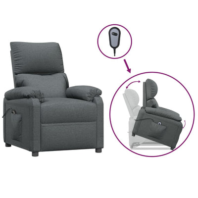 vidaXL Stand up Recliner Chair Cream Fabric