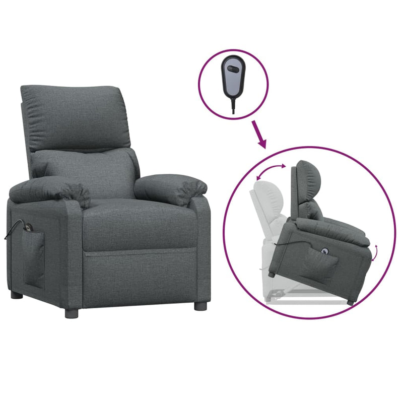 vidaXL Stand up Recliner Chair Cream Fabric