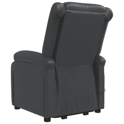 vidaXL Stand up Reclining Chair Black Real Leather