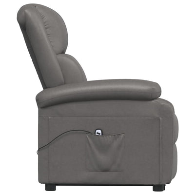 vidaXL Stand up Reclining Chair Black Real Leather