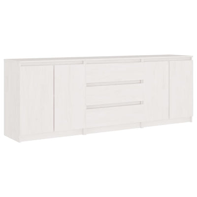 vidaXL Side Cabinet White 180x36x65 cm Solid Pinewood