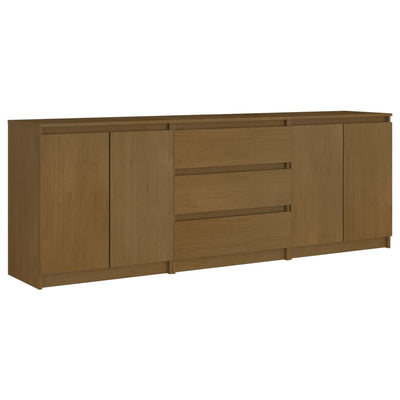 vidaXL Side Cabinet White 180x36x65 cm Solid Pinewood