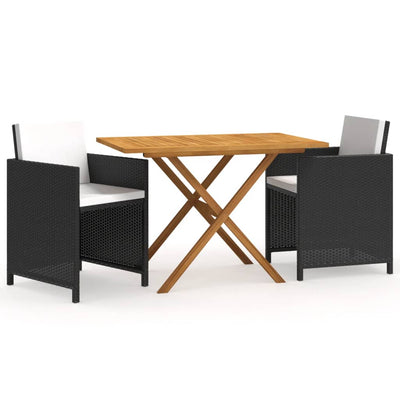 vidaXL 3 Piece Garden Dining Set with Cushions Beige