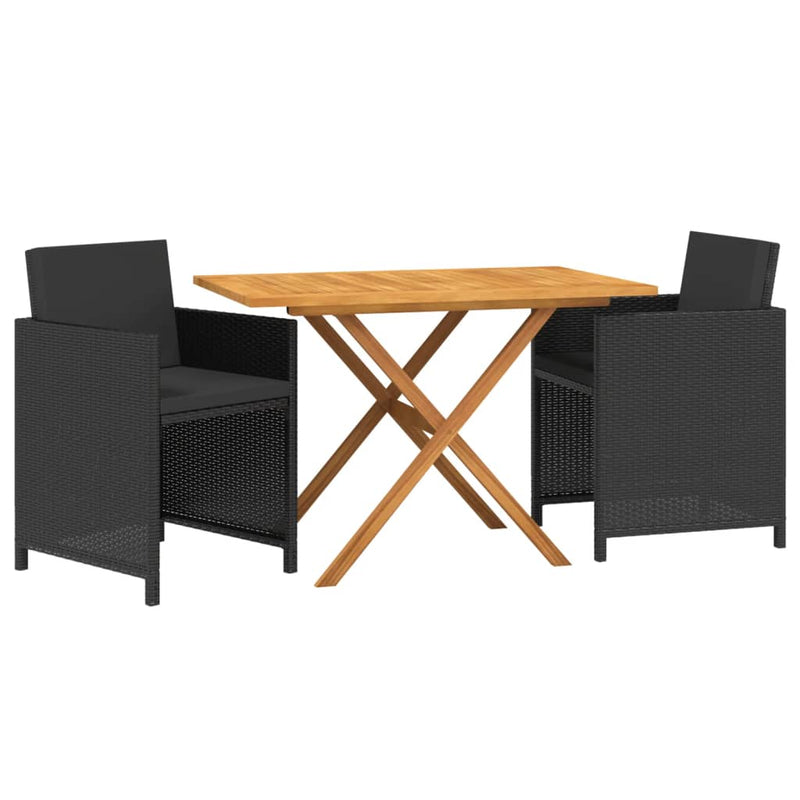 vidaXL 3 Piece Garden Dining Set with Cushions Beige