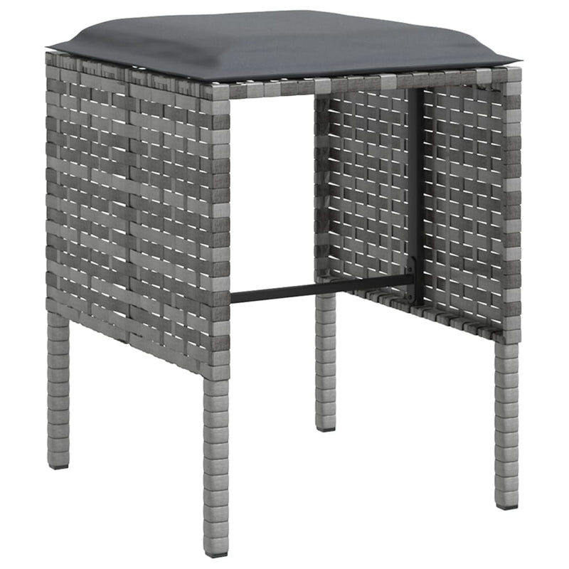 vidaXL 5 Piece L-shaped Couch Sofa Set with Cushions Poly Rattan Black